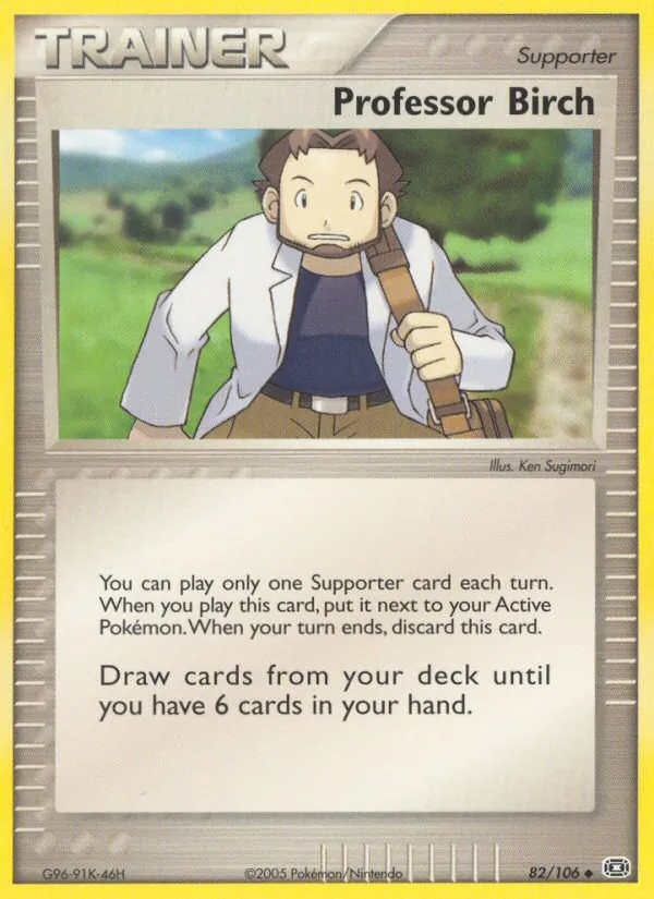 Carta Professor Birch, número 82/106 da coleção EX Esmeralda