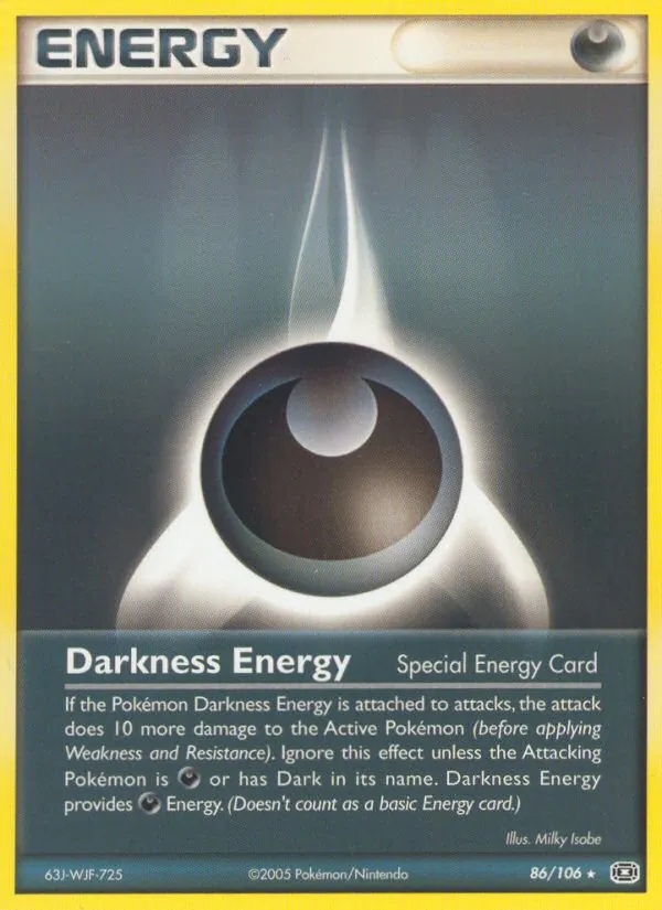 Carta Darkness Energy, número 86/106 da coleção EX Esmeralda