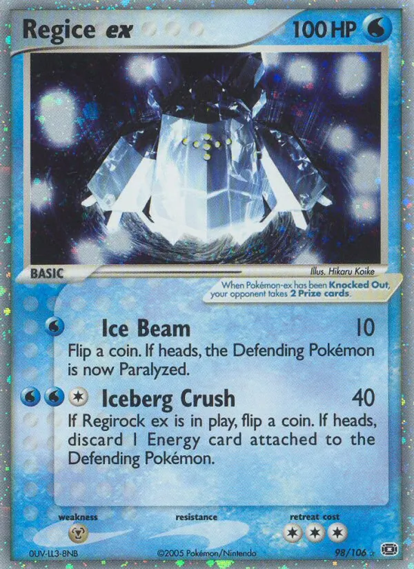 Carta Regice ex, número 98/106 da coleção EX Esmeralda