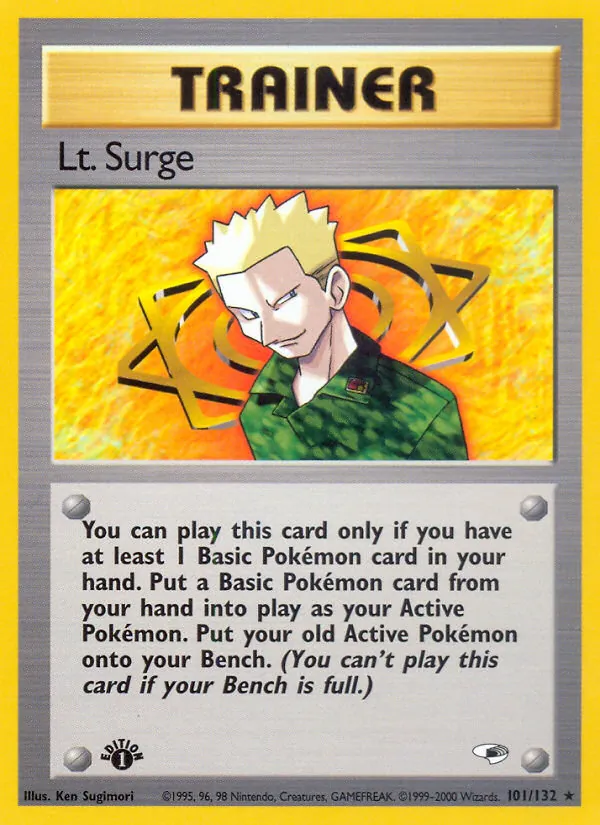 Carta Lt. Surge, número 101/132 da coleção Gym Heroes