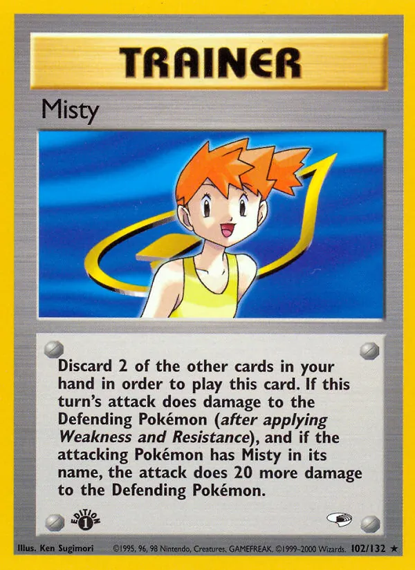 Carta Misty, número 102/132 da coleção Gym Heroes