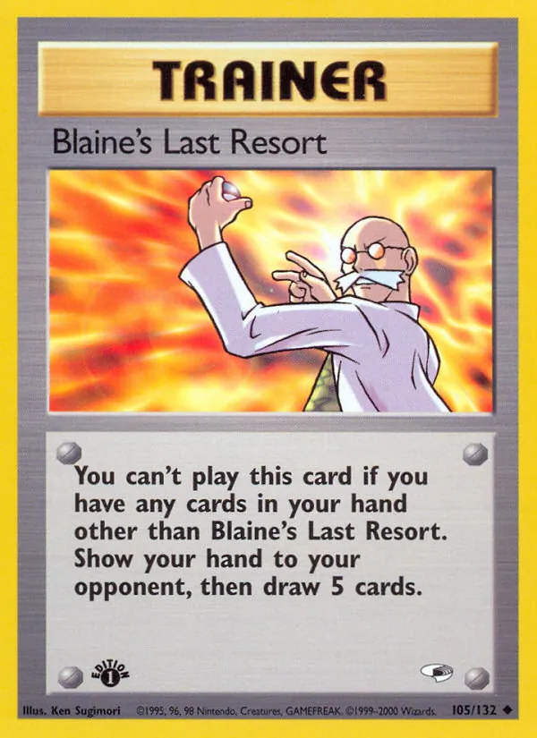 Carta Blaine's Last Resort, número 105/132 da coleção Gym Heroes