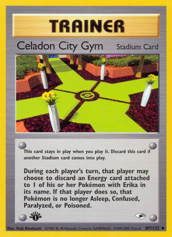 Carta Celadon City Gym, número 107/132 da coleção Gym Heroes