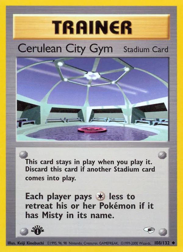 Carta Cerulean City Gym, número 108/132 da coleção Gym Heroes