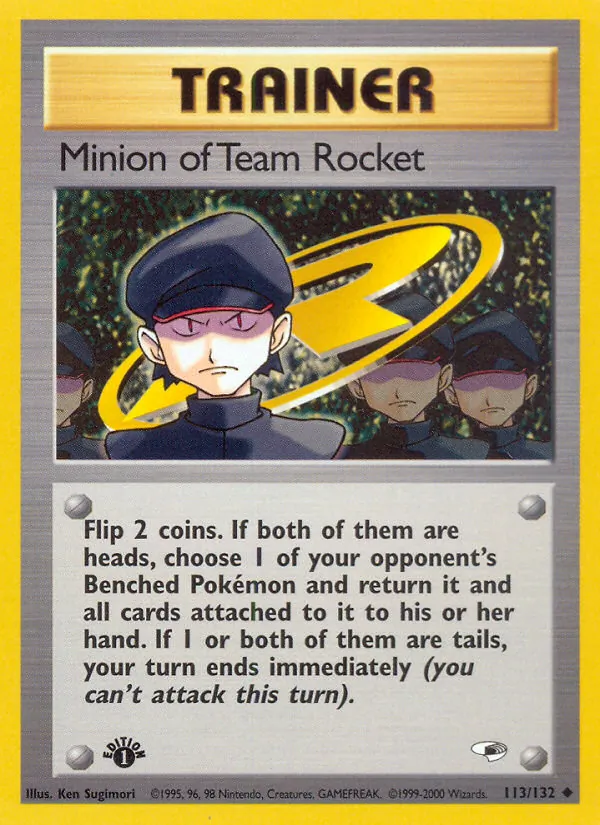 Carta Minion of Team Rocket, número 113/132 da coleção Gym Heroes