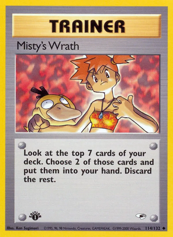 Carta Misty's Wrath, número 114/132 da coleção Gym Heroes