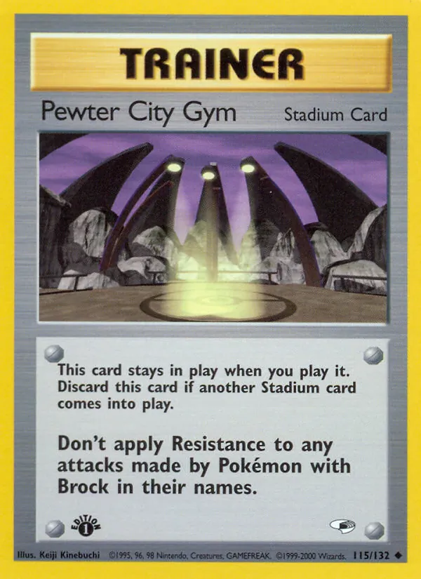 Carta Pewter City Gym, número 115/132 da coleção Gym Heroes
