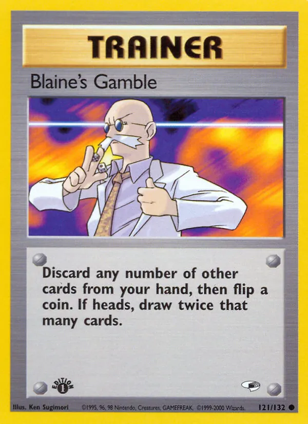 Carta Blaine's Gamble, número 121/132 da coleção Gym Heroes