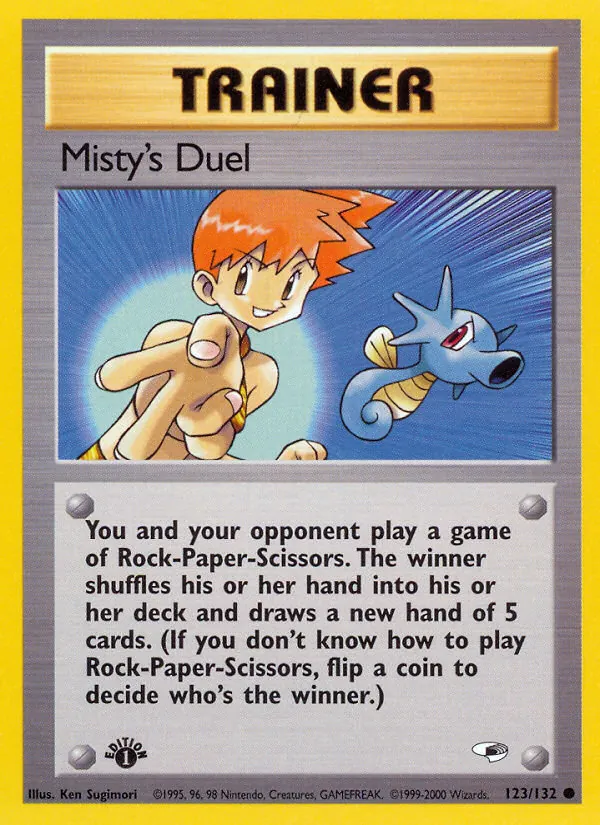 Carta Misty's Duel, número 123/132 da coleção Gym Heroes