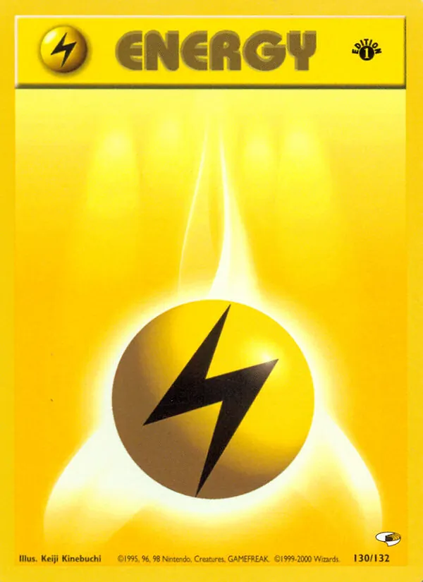 Carta Lightning Energy, número 130/132 da coleção Gym Heroes