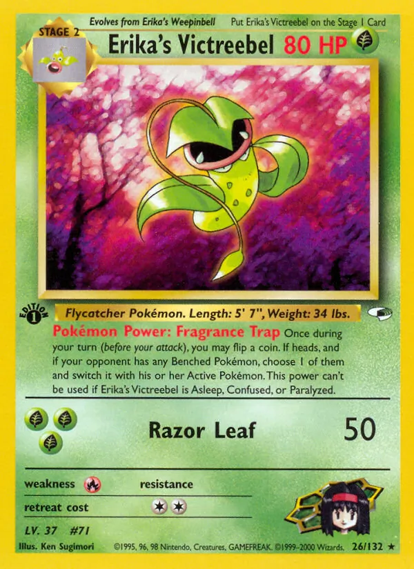 Carta Erika's Victreebel, número 26/132 da coleção Gym Heroes