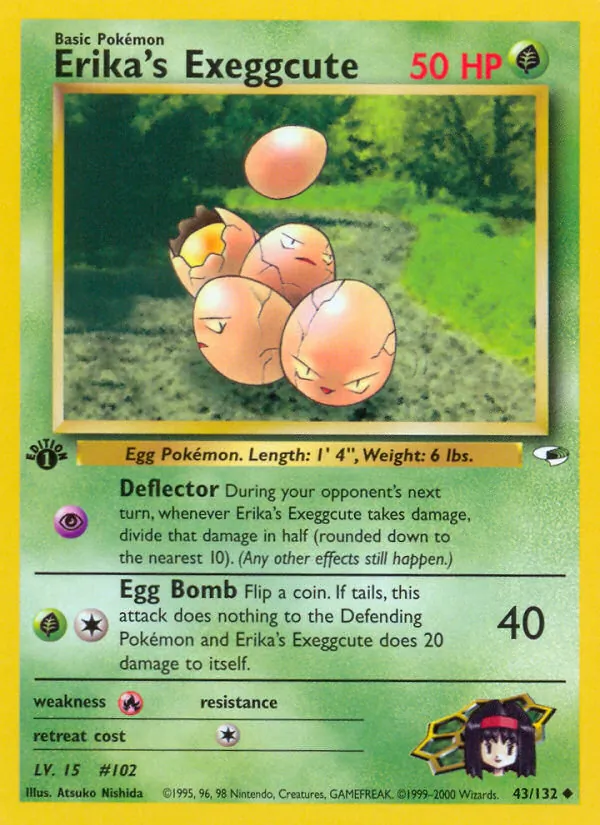 Carta Erika's Exeggcute, número 43/132 da coleção Gym Heroes