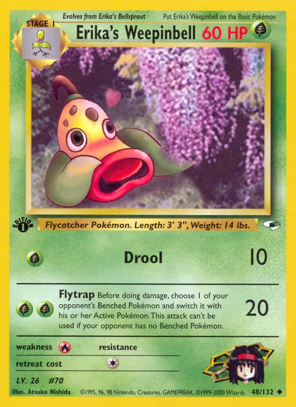 Carta Erika's Weepinbell, número 48/132 da coleção Gym Heroes