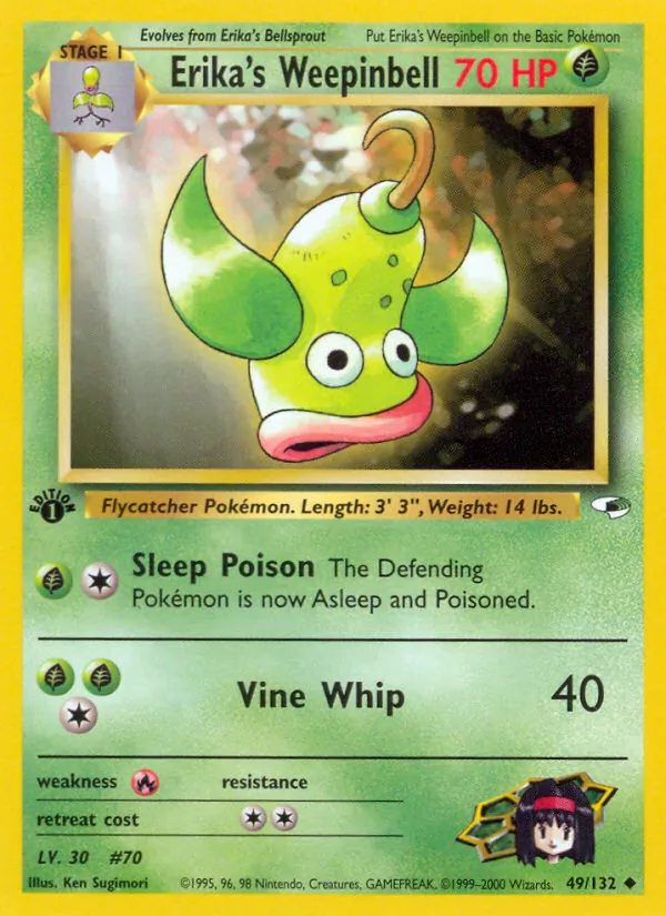Carta Erika's Weepinbell, número 49/132 da coleção Gym Heroes