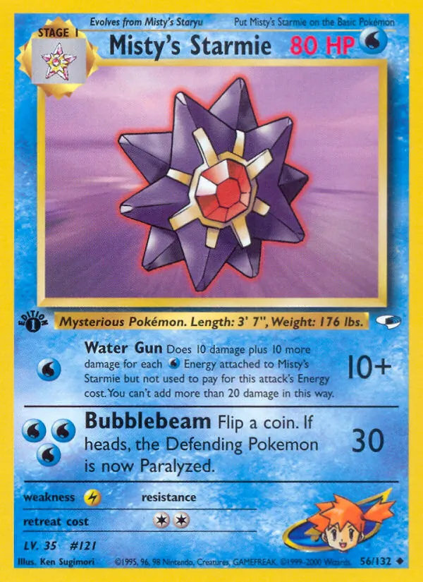 Carta Misty's Starmie, número 56/132 da coleção Gym Heroes
