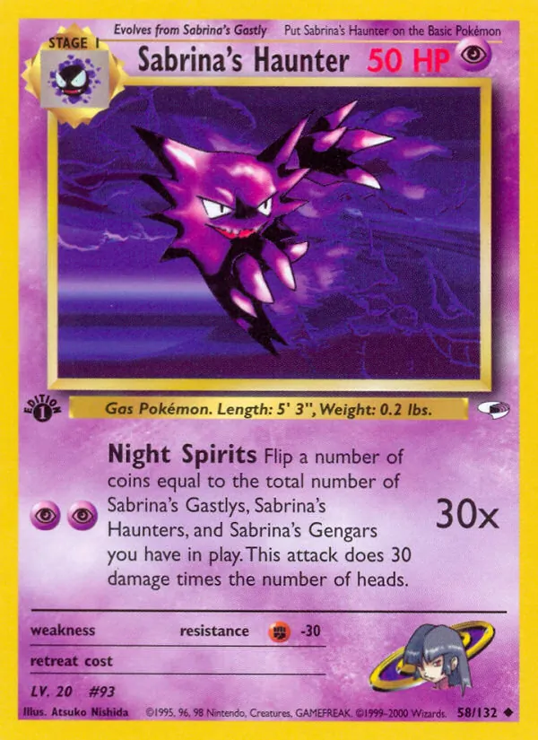 Carta Sabrina's Haunter, número 58/132 da coleção Gym Heroes