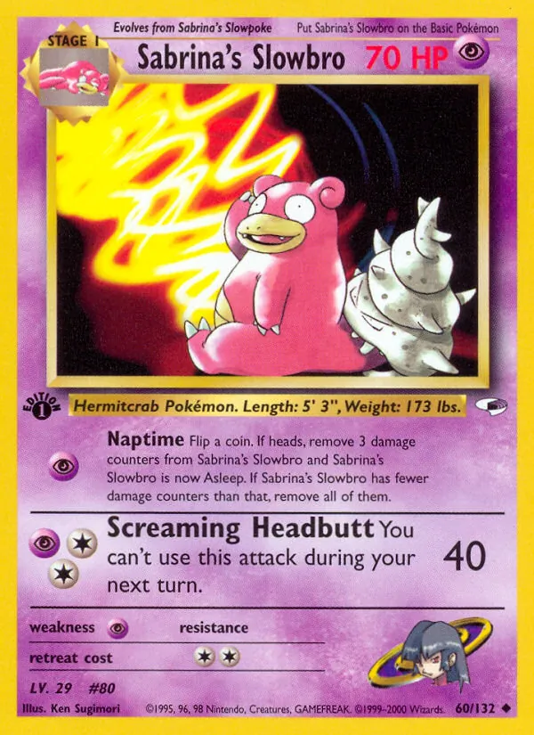Carta Sabrina's Slowbro, número 60/132 da coleção Gym Heroes