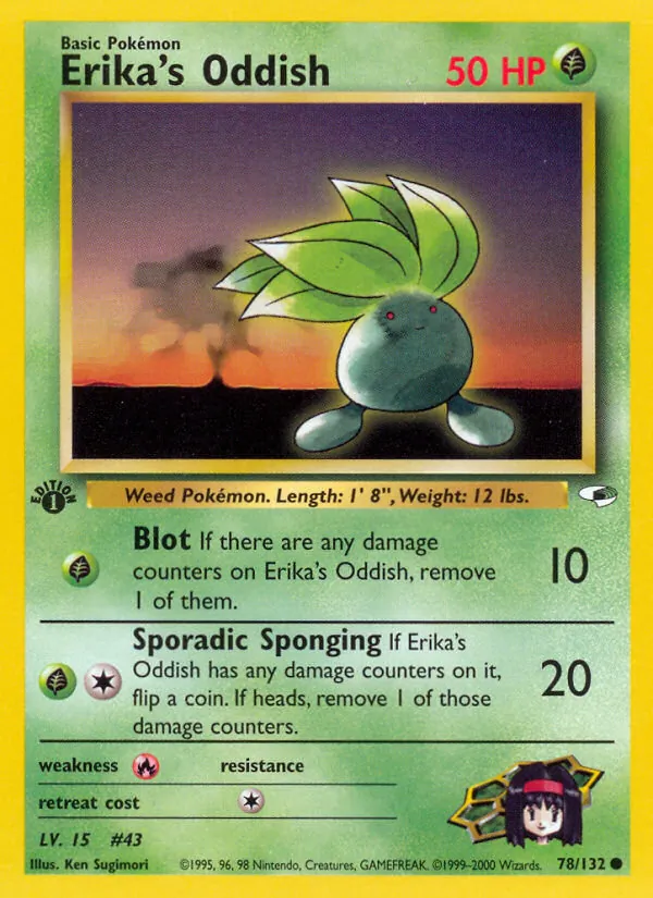 Carta Erika's Oddish, número 78/132 da coleção Gym Heroes
