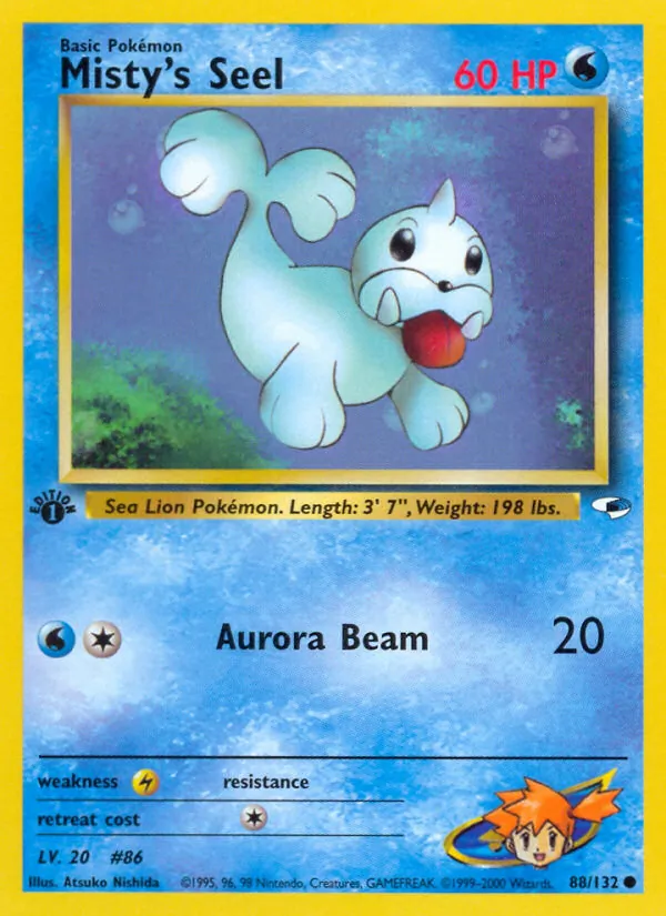 Carta Misty's Seel, número 88/132 da coleção Gym Heroes