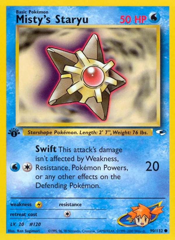 Carta Misty's Staryu, número 90/132 da coleção Gym Heroes