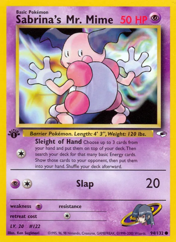 Carta Sabrina's Mr. Mime, número 94/132 da coleção Gym Heroes