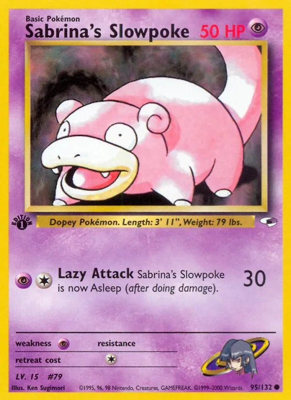 Carta Sabrina's Slowpoke, número 95/132 da coleção Gym Heroes