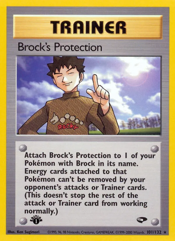 Carta Brock's Protection, número 101/132 da coleção Gym Challenge