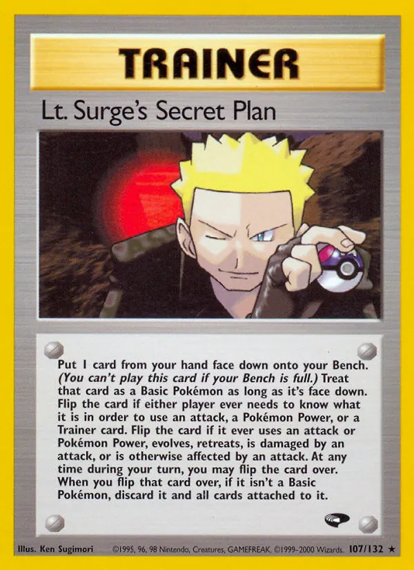 Carta Lt. Surge's Secret Plan, número 107/132 da coleção Gym Challenge