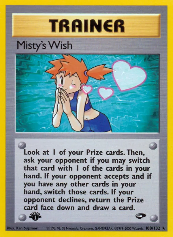 Carta Misty's Wish, número 108/132 da coleção Gym Challenge