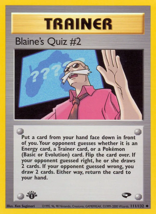 Carta Blaine's Quiz #2, número 111/132 da coleção Gym Challenge