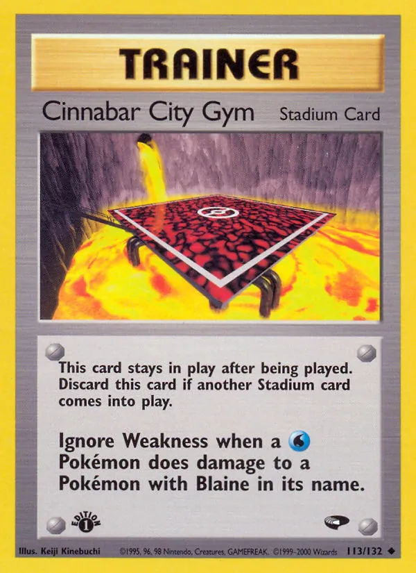 Carta Cinnabar City Gym, número 113/132 da coleção Gym Challenge