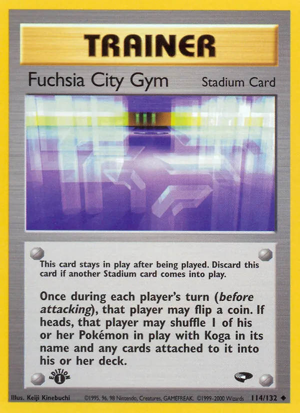 Carta Fuchsia City Gym, número 114/132 da coleção Gym Challenge