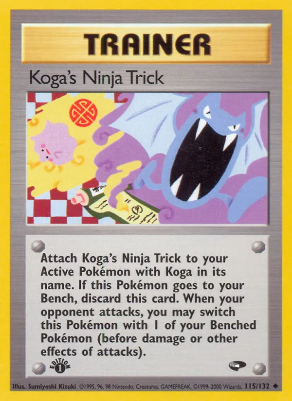 Carta Koga's Ninja Trick, número 115/132 da coleção Gym Challenge