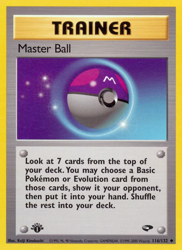Carta Master Ball, número 116/132 da coleção Gym Challenge