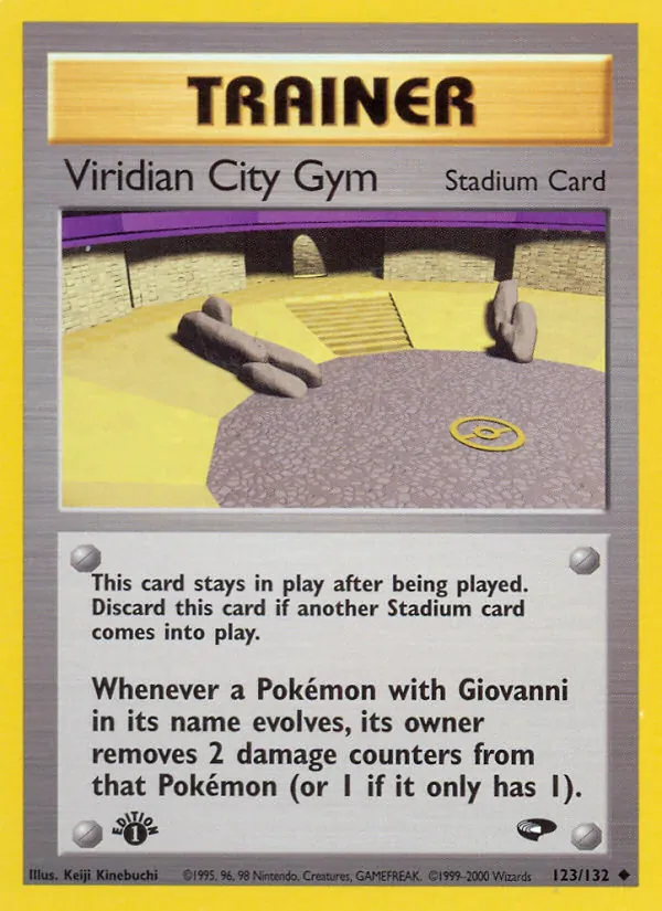 Carta Viridian City Gym, número 123/132 da coleção Gym Challenge