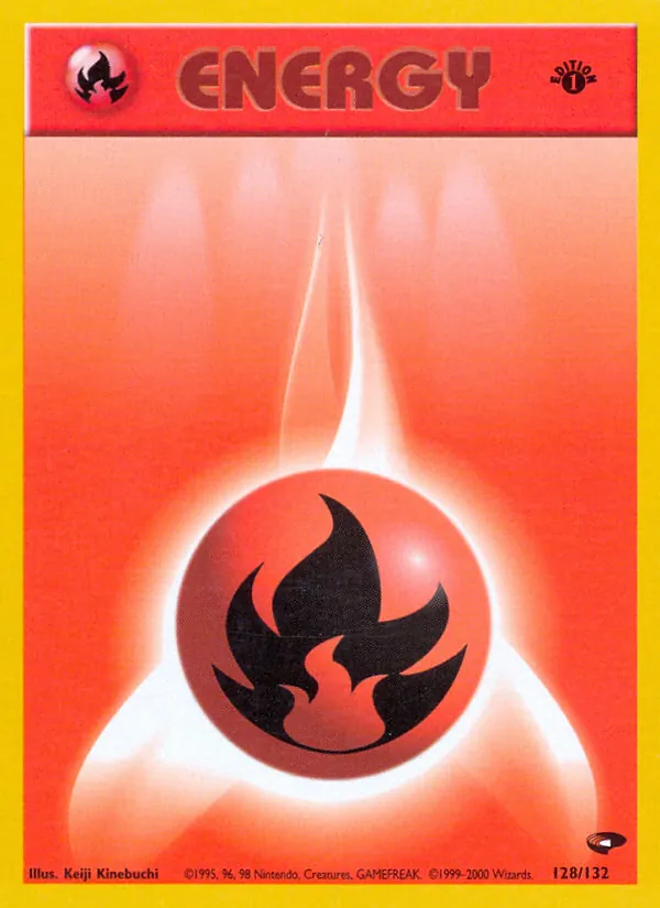 Carta Fire Energy, número 128/132 da coleção Gym Challenge