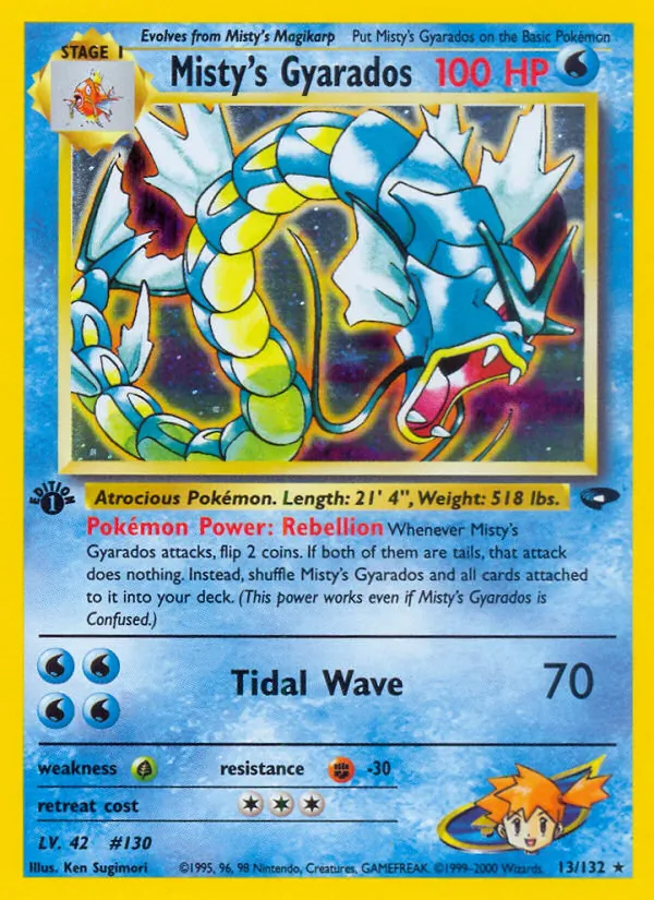 Carta Misty's Gyarados, número 13/132 da coleção Gym Challenge