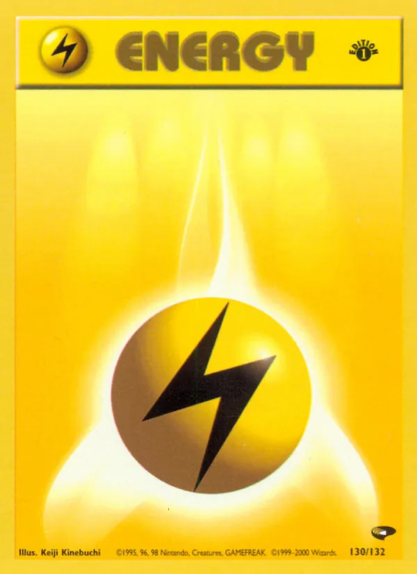 Carta Lightning Energy, número 130/132 da coleção Gym Challenge