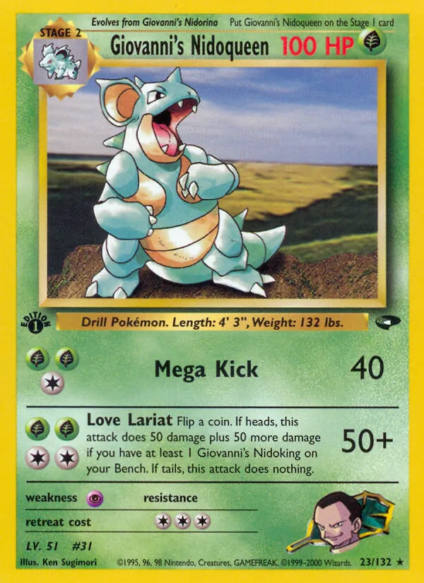 Carta Giovanni's Nidoqueen, número 23/132 da coleção Gym Challenge