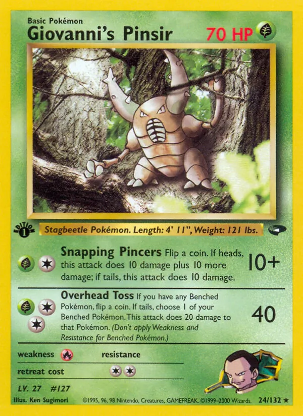 Carta Giovanni's Pinsir, número 24/132 da coleção Gym Challenge