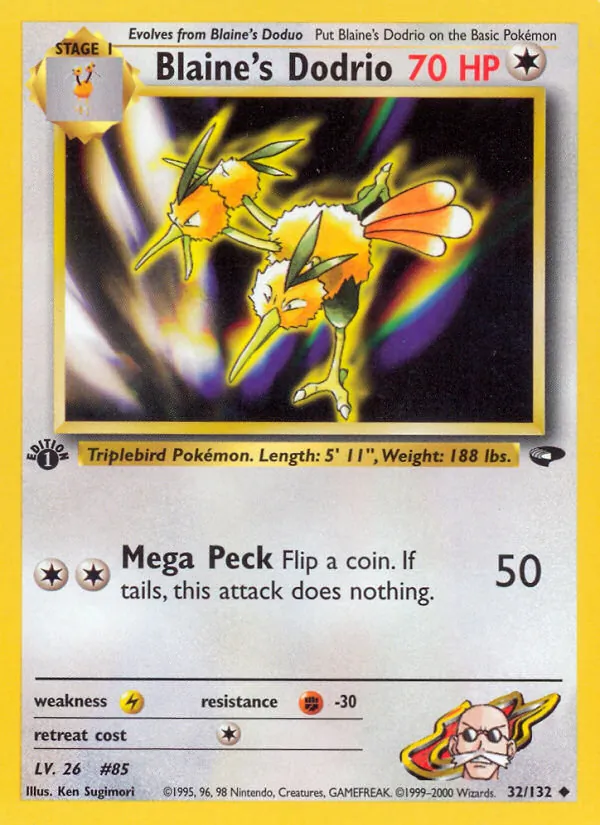 Carta Blaine's Dodrio, número 32/132 da coleção Gym Challenge