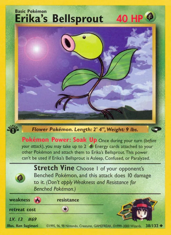 Carta Erika's Bellsprout, número 38/132 da coleção Gym Challenge
