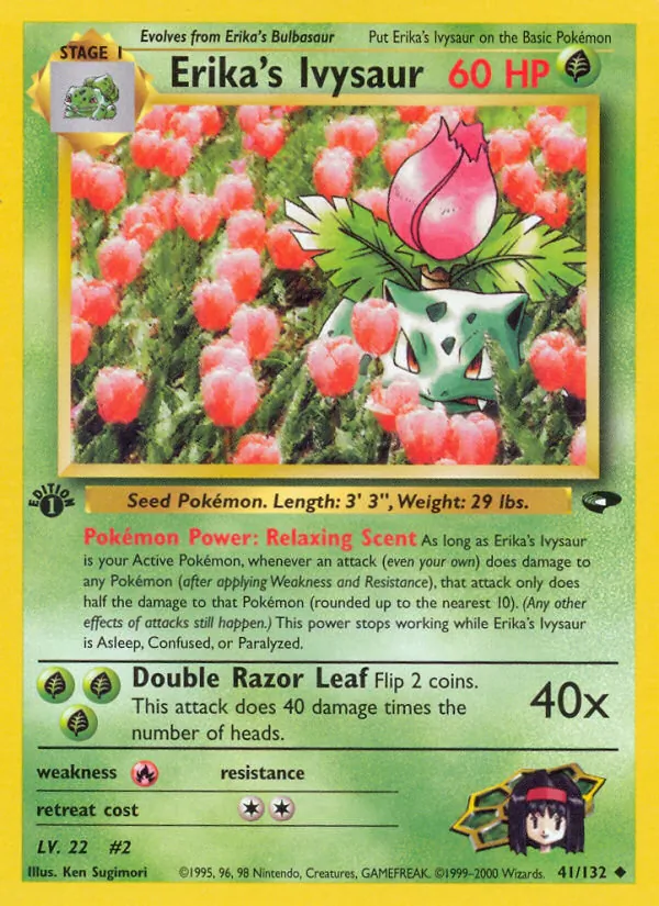 Carta Erika's Ivysaur, número 41/132 da coleção Gym Challenge