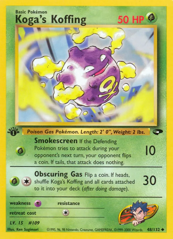 Carta Koga's Koffing, número 48/132 da coleção Gym Challenge