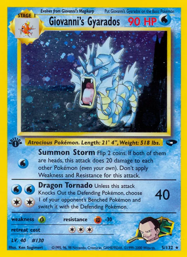 Carta Giovanni's Gyarados, número 5/132 da coleção Gym Challenge
