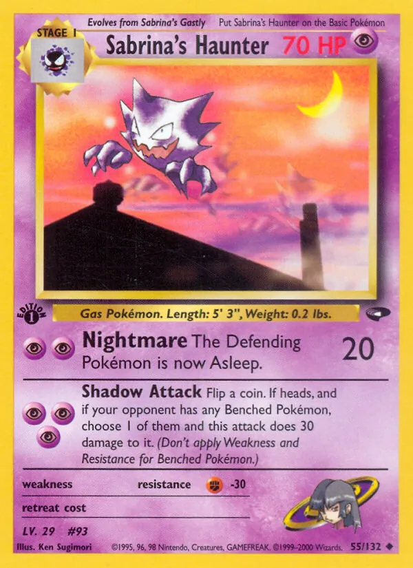 Carta Sabrina's Haunter, número 55/132 da coleção Gym Challenge