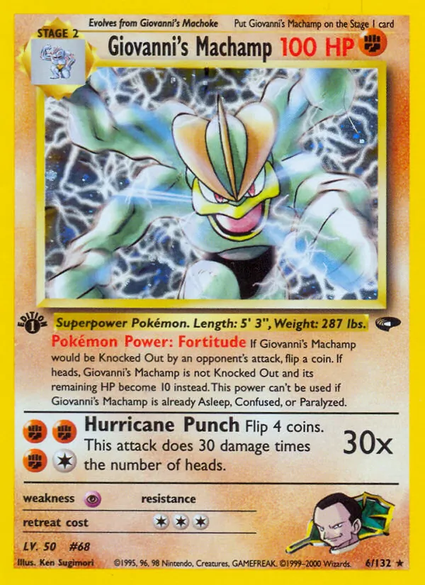 Carta Giovanni's Machamp, número 6/132 da coleção Gym Challenge