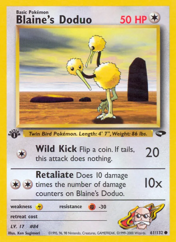 Carta Blaine's Doduo, número 61/132 da coleção Gym Challenge