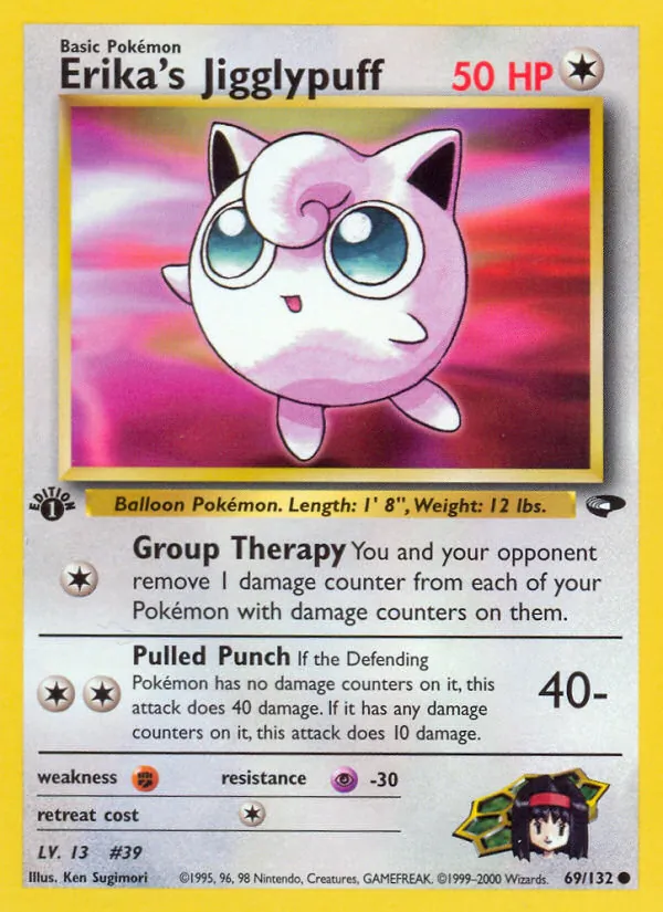 Carta Erika's Jigglypuff, número 69/132 da coleção Gym Challenge