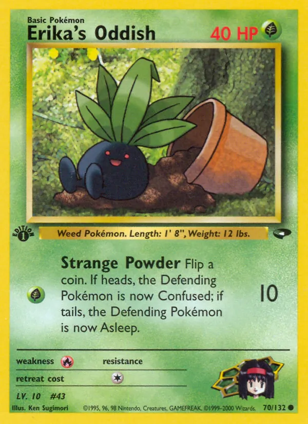 Carta Erika's Oddish, número 70/132 da coleção Gym Challenge